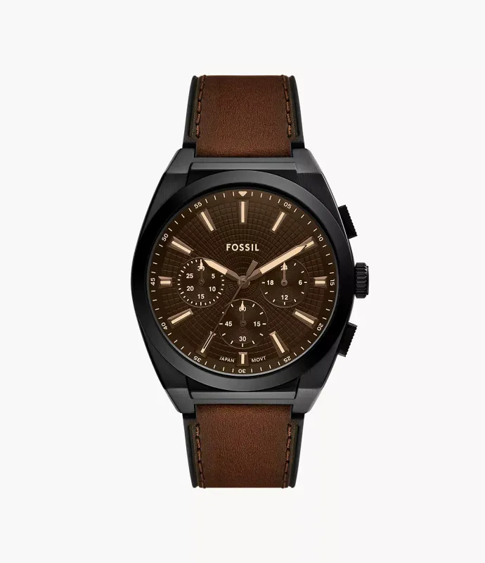 Everett Chronograph Brown Leather Watch Everett Chronograph Brown Leather Watch