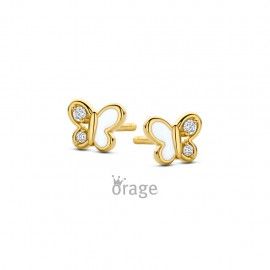K3109 Oorringen vlinder verguld geel goud 925