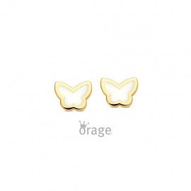 K3140 Oorringen vlinder 9kt geel goud cz