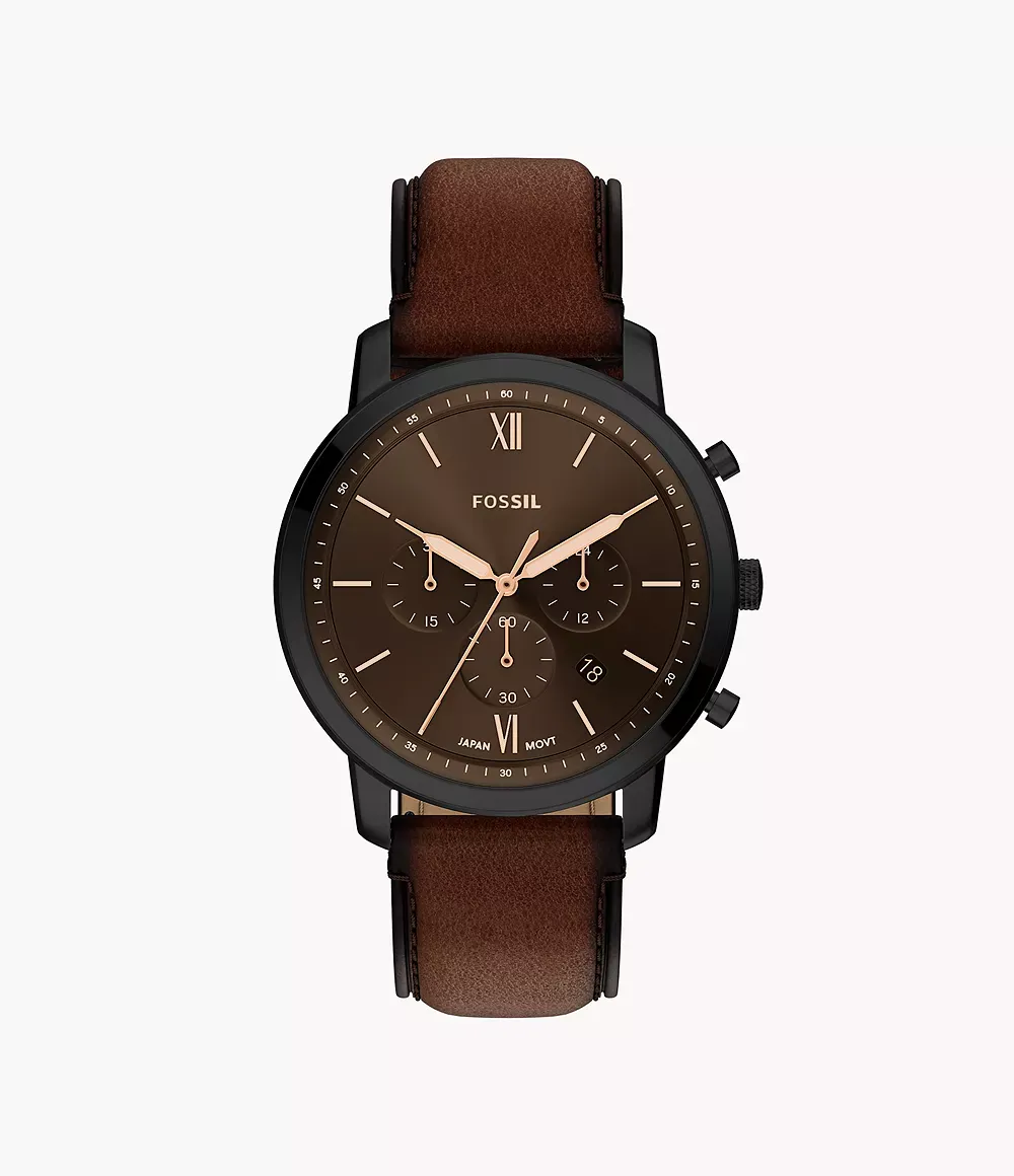 Neutra Chronograph Brown Leather Watch FS6163