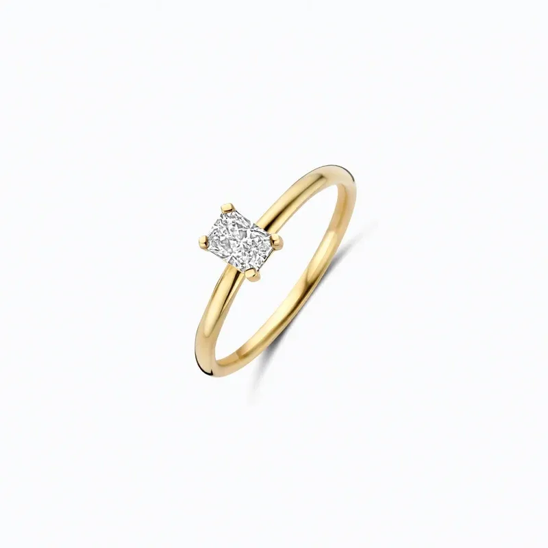 Gouden Ring Rechthoekige Lab Grown Diamant 3,8 x 5,2 mm 14 karaat Gouden Ring Rechthoekige Lab Grown Diamant 3,8 x 5,2 mm 14 karaat