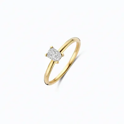 Gouden Ring Rechthoekige Lab Grown Diamant 3,8 x 5,2 mm 14 karaat