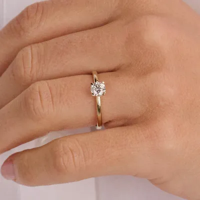 Gouden Ring Ronde Lab Grown Diamant 0,50 ct 14 karaat