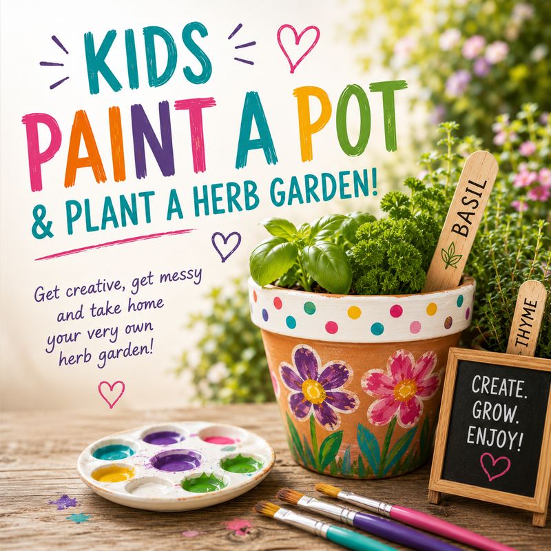 Paint a Pot and Plant a Herb Garden- Wednesday July 29th at 10:30am