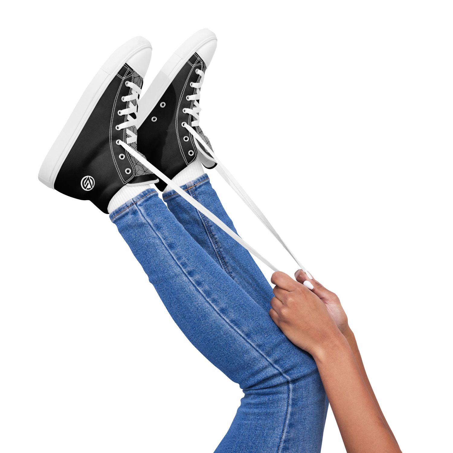 Women’s high top Black Geometric shoes