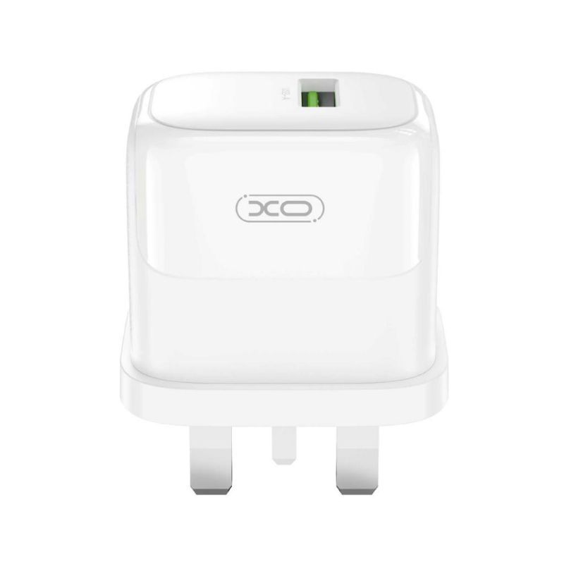 XO WHITE 18W USB-A QUICK CHARGER (IRL-UK)