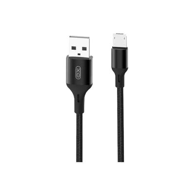 XO BLACK BRAIDED DATA CHARGE CABLE MICRO 1M NB143
