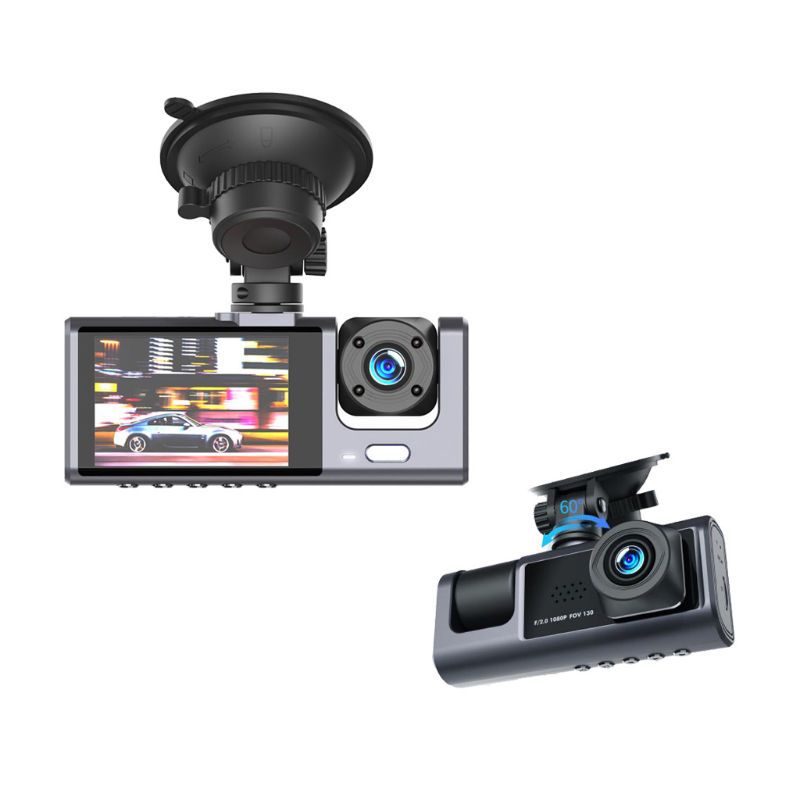 XO TRI DASH CAM FRONT, REAR AND REG CAM XJ03 BLACK