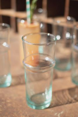 Tall Recycled Moroccan Style Tea Glasses, Set of 2
