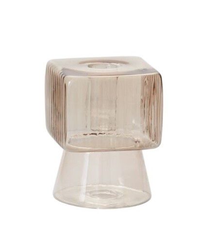 Josephine Candleholder -Square, Color: Brown, Size: Small