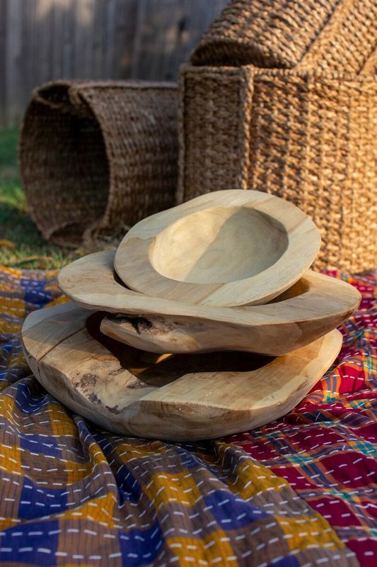 Rustic Teak Bowls