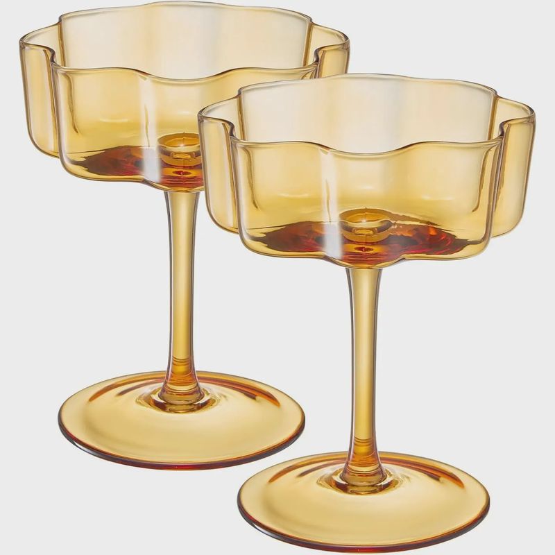 Flower Coupe Glass, Set of 2