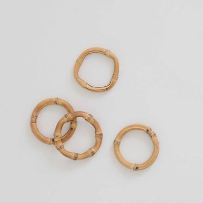 Bamboo Napkin Rings, Set of 4