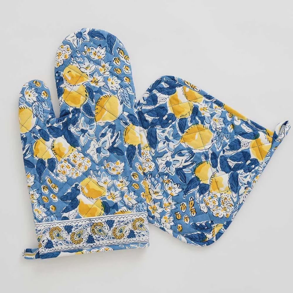 Oven Mitt Set, Pattern: Lemon Grove