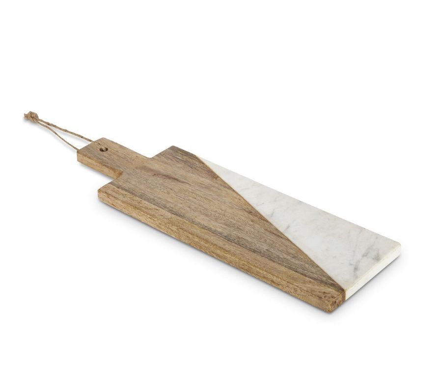 Wood and Marble Cutting Board with Handle