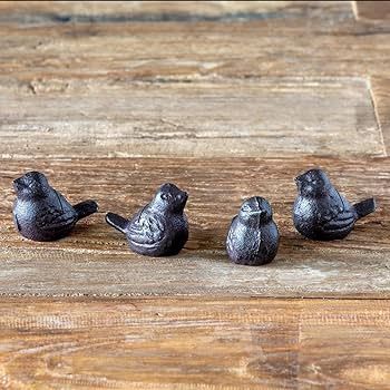 Cast Iron Songbird Place Card Holder, Set of 4