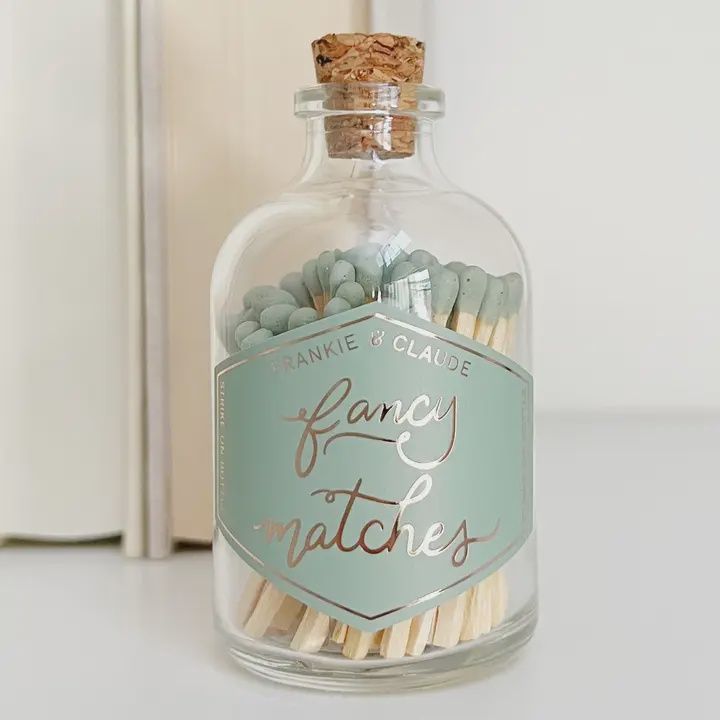 Small Match Jar, Color: Sage Green