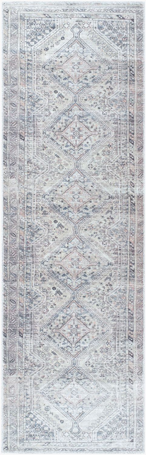Eleni Machine Washable Runner,  Light Beige