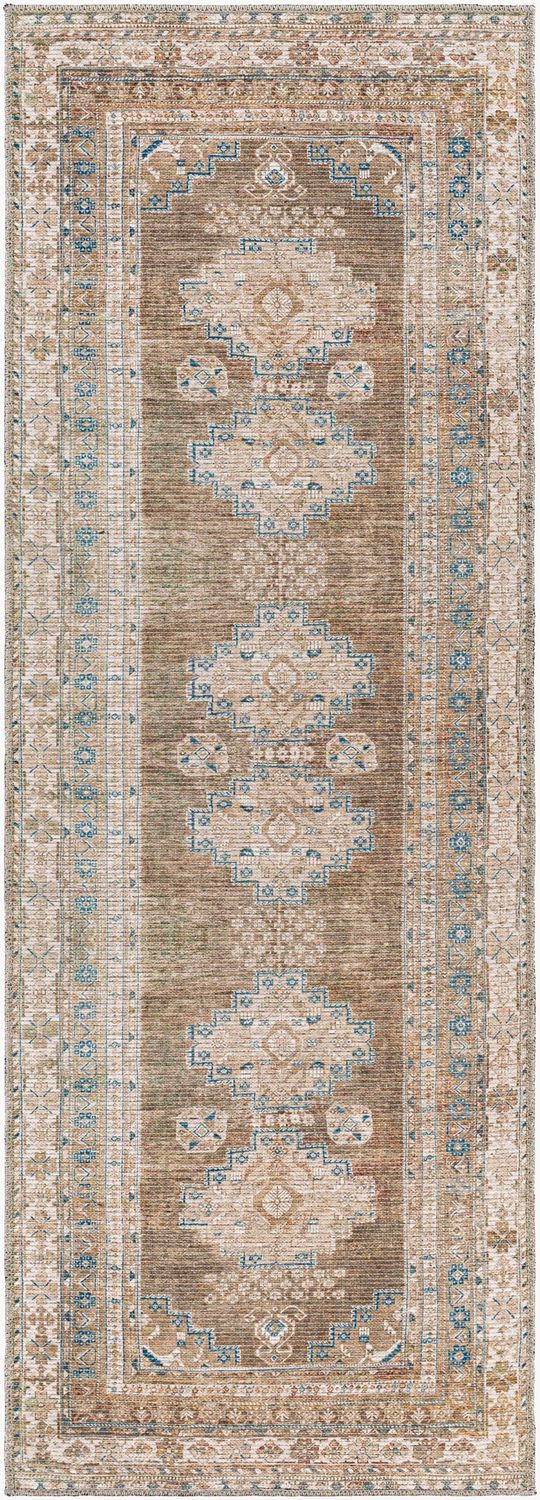 Colin Machine Washable Runner, Sage and Teal