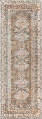 Colin Machine Washable Runner, Sage and Teal
