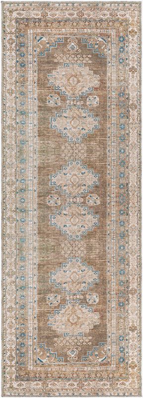 Colin Machine Washable Runner, Sage and Teal