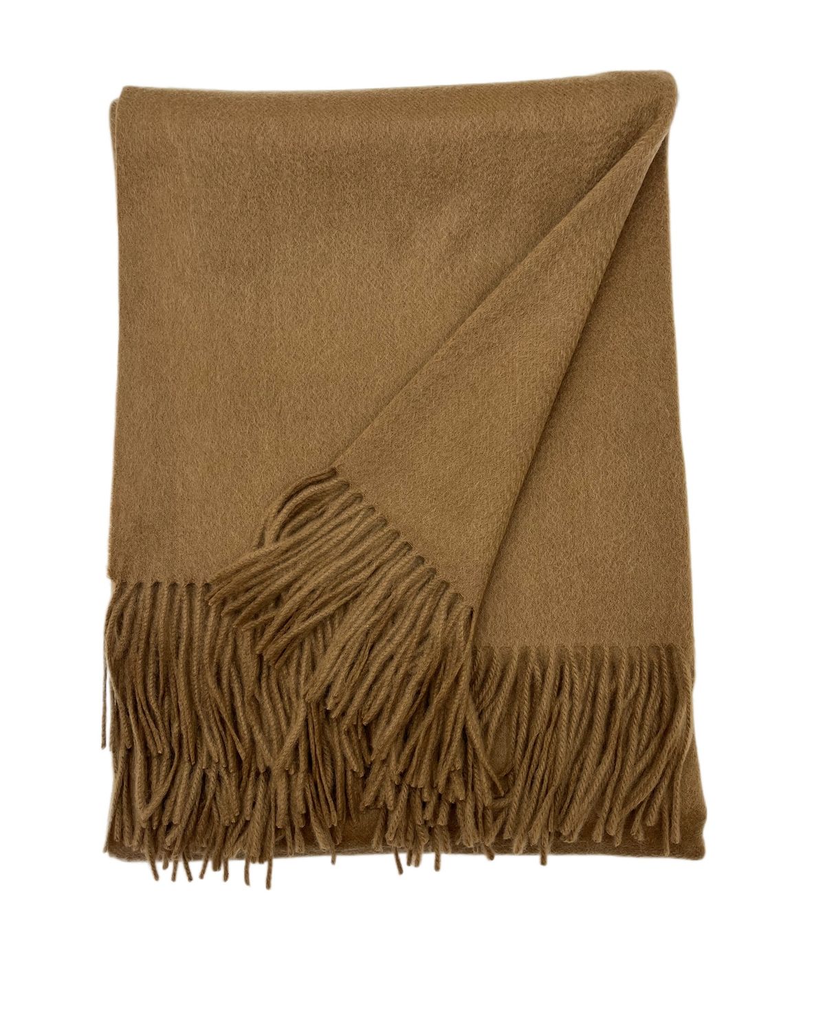 100% Cashmere Essential Woven Throw, Color: Camel