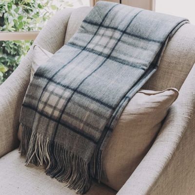 95% Merino 5% Cashmere Rocky Mountain Plaid Woven Throw