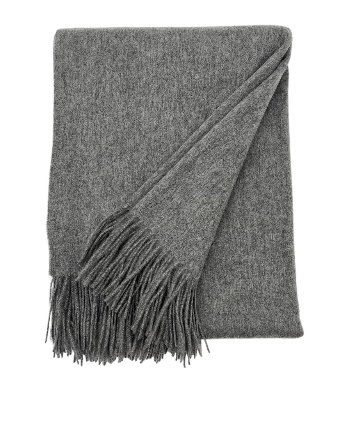 95% Merino 5% Cashmere Double Face Classic Woven Throw, Color: Charcoal &amp; Ash