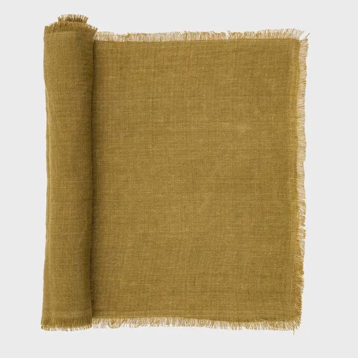 Linen Table Runner, Color: Cumin