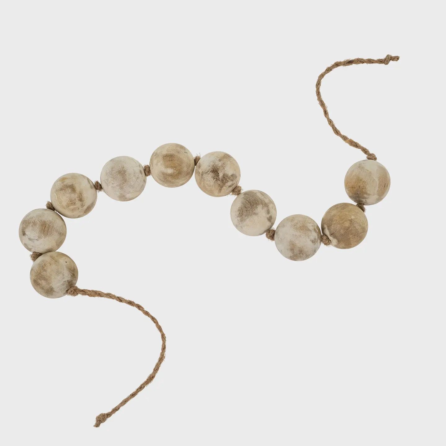 Wooden Bead Garland, Color: White