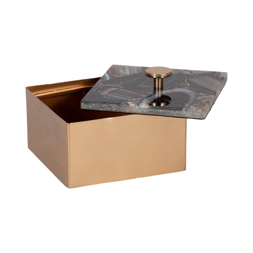 Metal Box with Agate Lid