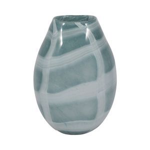 Swirled Blue and White Vase