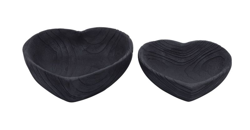 10" Heart Bowls, Black