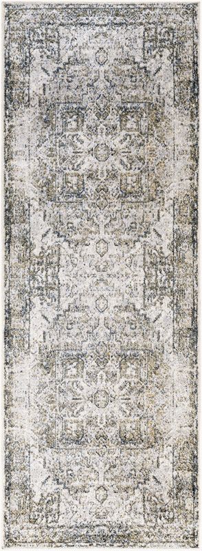 Lillian Machine Washable Runner, Light Gray