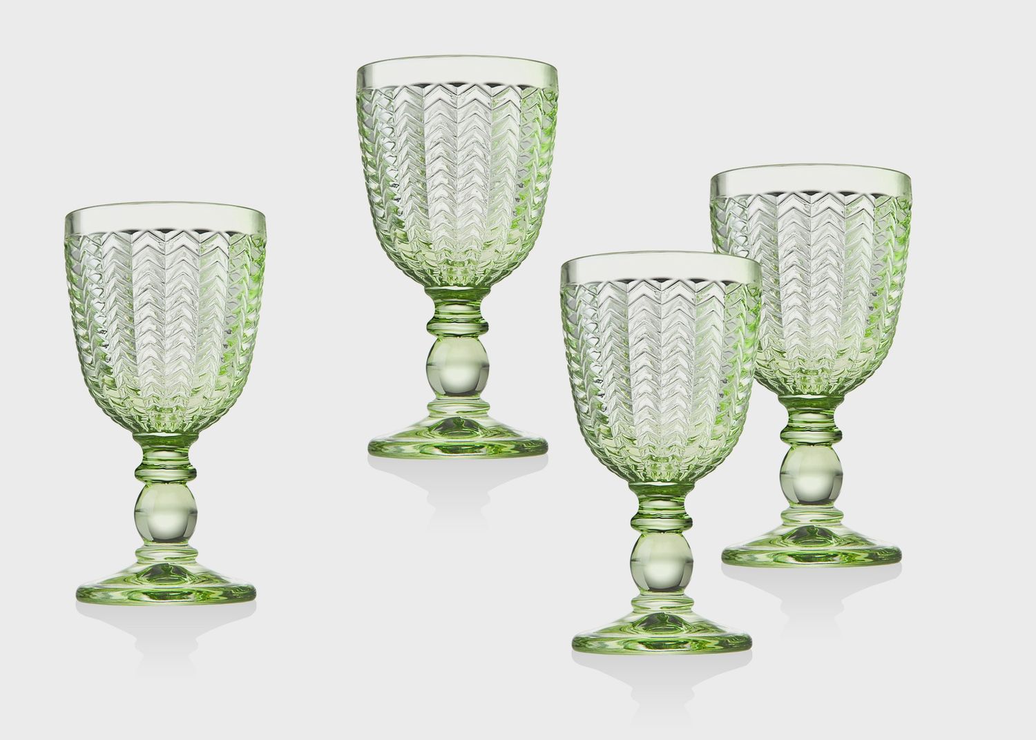 Twill Green Goblets, Set of 4