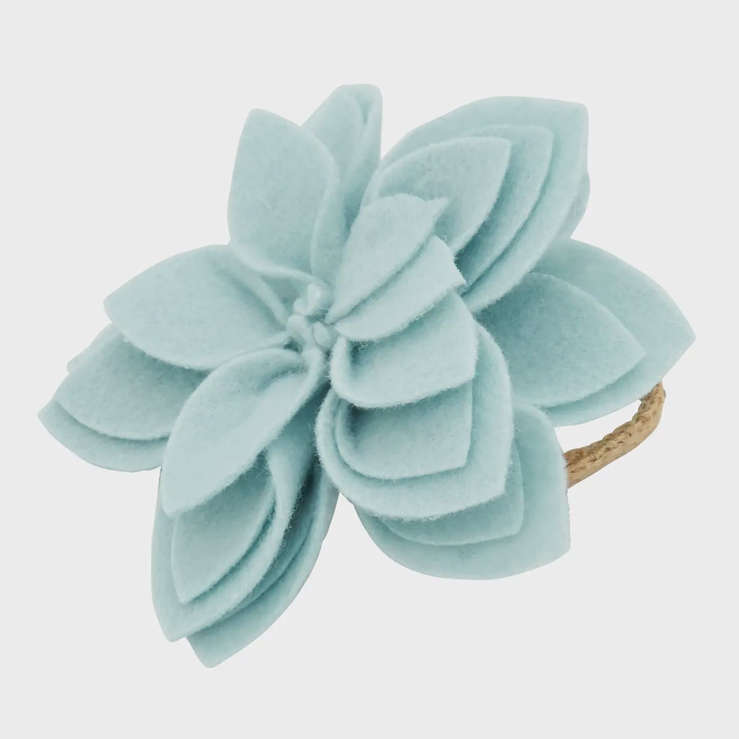 Felt Blossom Napkin Ring, Set of 4, Color: Aqua