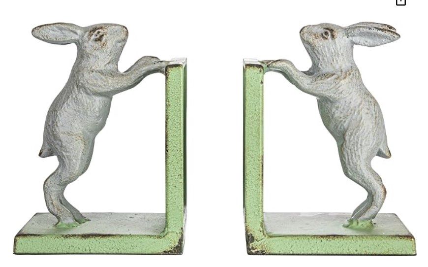 Cast Iron Rabbit Bookends