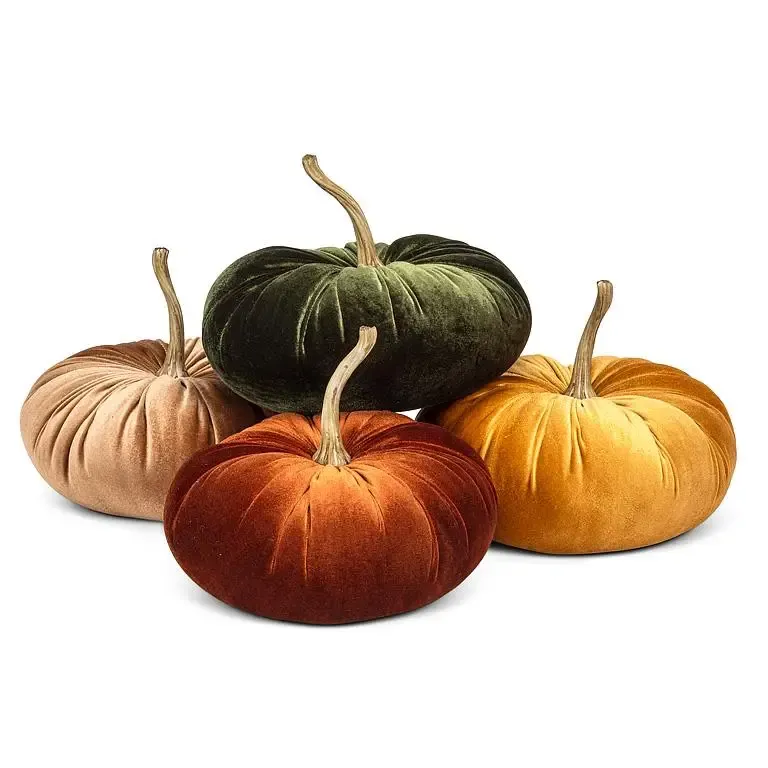 Small Velour Pumpkins
