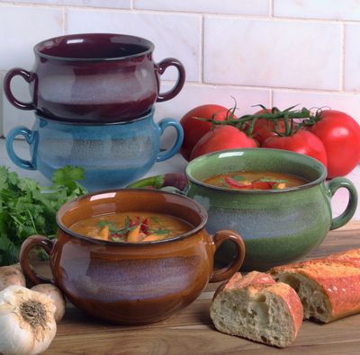 Stoneware Soup Crocks 24oz, s/4
