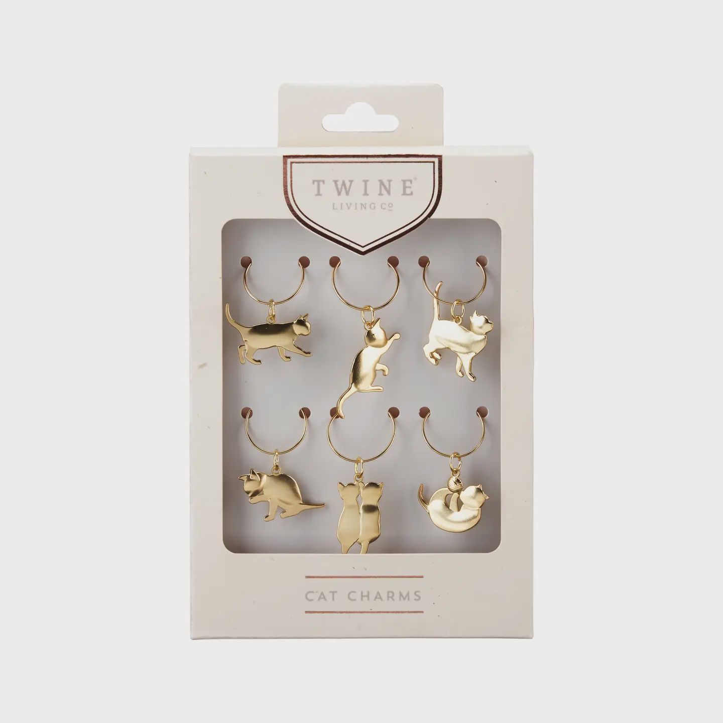 Cat Wine Charms, Set of 6
