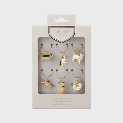Cat Wine Charms, Set of 6