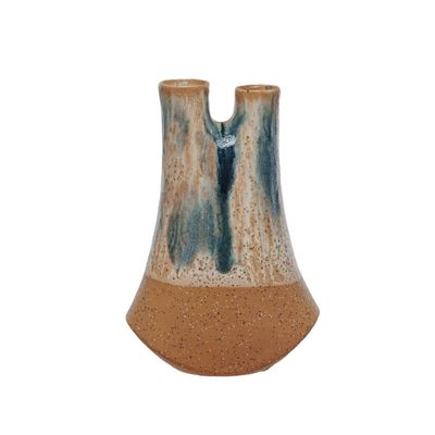 Stoneware Vase, 2 Openings
