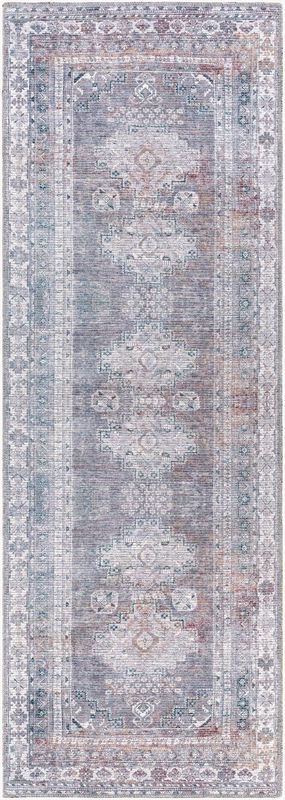 Colin Machine Washable Runner,  Gray and Blue