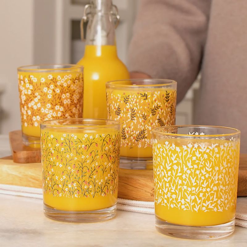 Floral Juice Glass Set