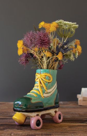 Ceramic Roller Skate Planter