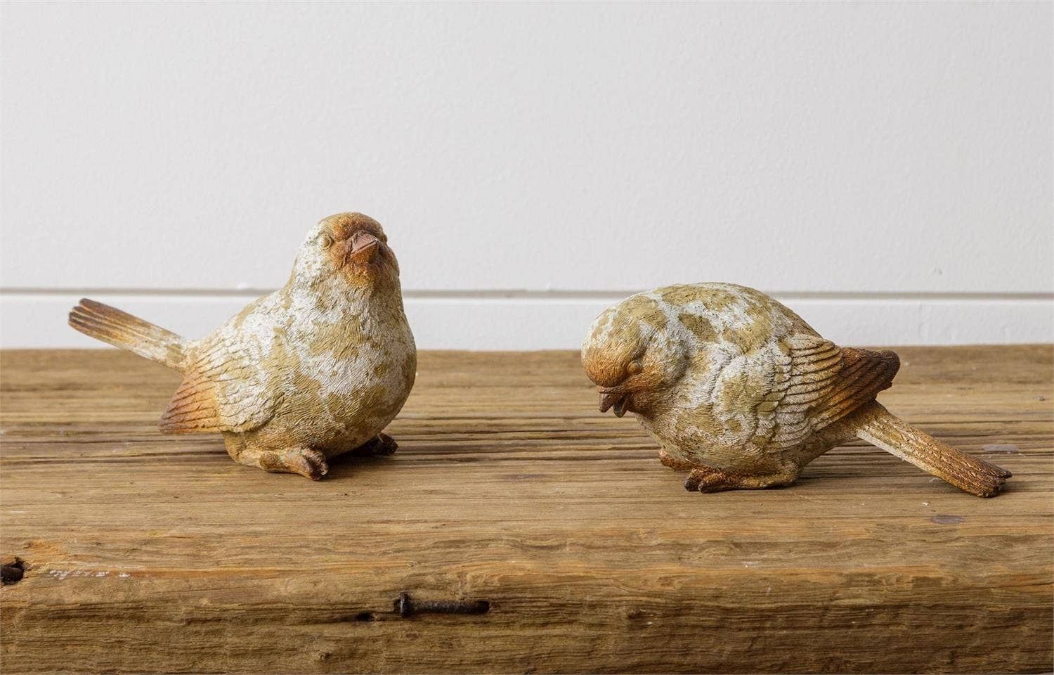 Birds - Natural Weathered Finish, set of 2