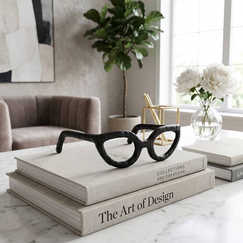 Black Metal Eyeglasses Sculpture