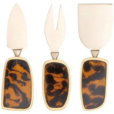 Tortoiseshell Cheese Knives Set of 3
