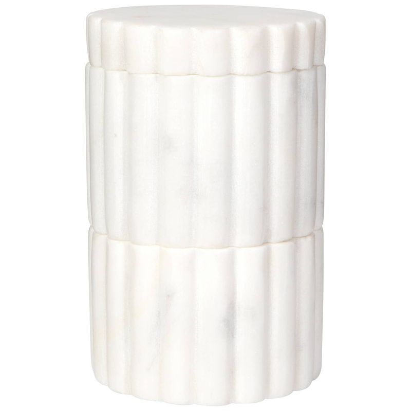 White Fluted Marble Salt Cellar
