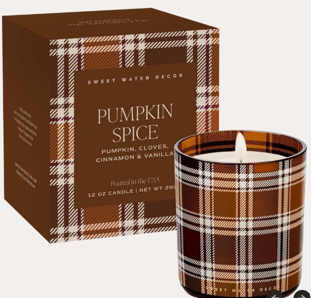 Pumpkin Spice Plaid Candle